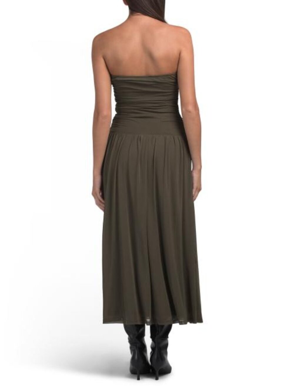 MOON RIVER Tube Deep V-neck Mesh Dress - Picture 2 of 4